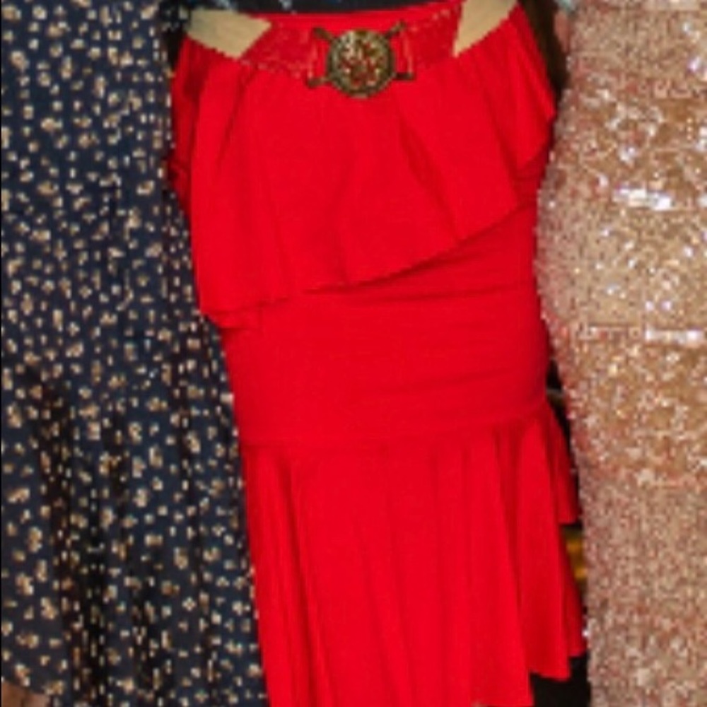 Scripted peplum ruffled skirt - Picture 8 of 8